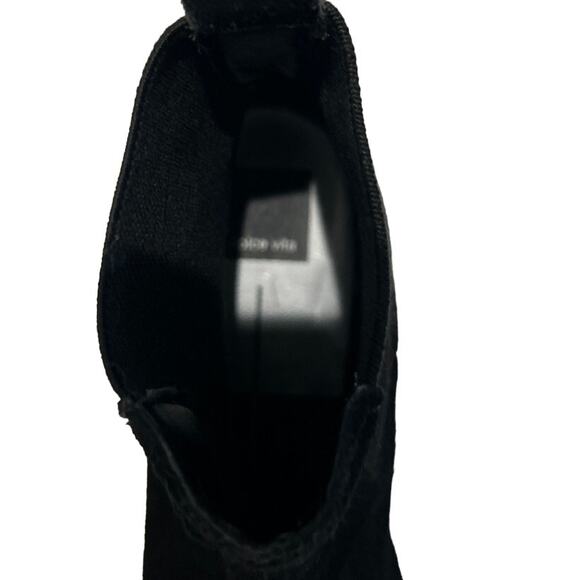 DOLCE VITA Haddie Suede Wedge/Heeled Pull-on Almond Toe Chelsea Boot Black 9.5 - Picture 8 of 10